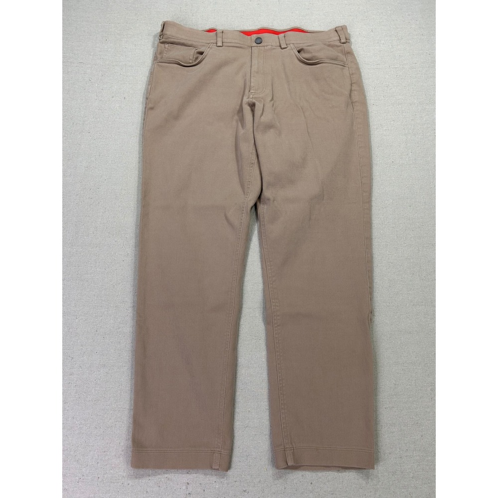 Redvanly Mens XL 30 Tan Khaki Golf Pants Cotton Lyocell Stretch Straight Leg
